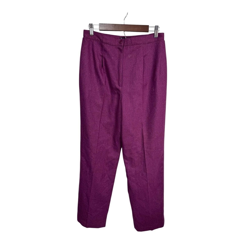 Panther Trousers Vintage Wool High Rise Women's 13/14 Purple Retro Careerwear